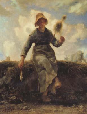 jean-francois millet The Spinner,Goat-Girl from the Auvergne (san20) Germany oil painting art